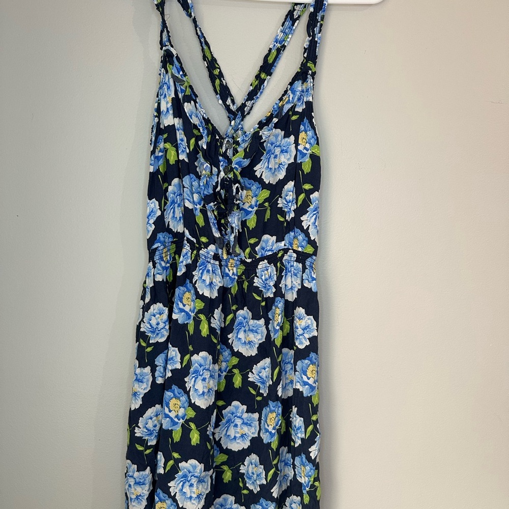 Floral Blue and White Dress